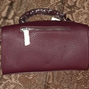 Merlot burgandy suede leather purse,satchel,bag